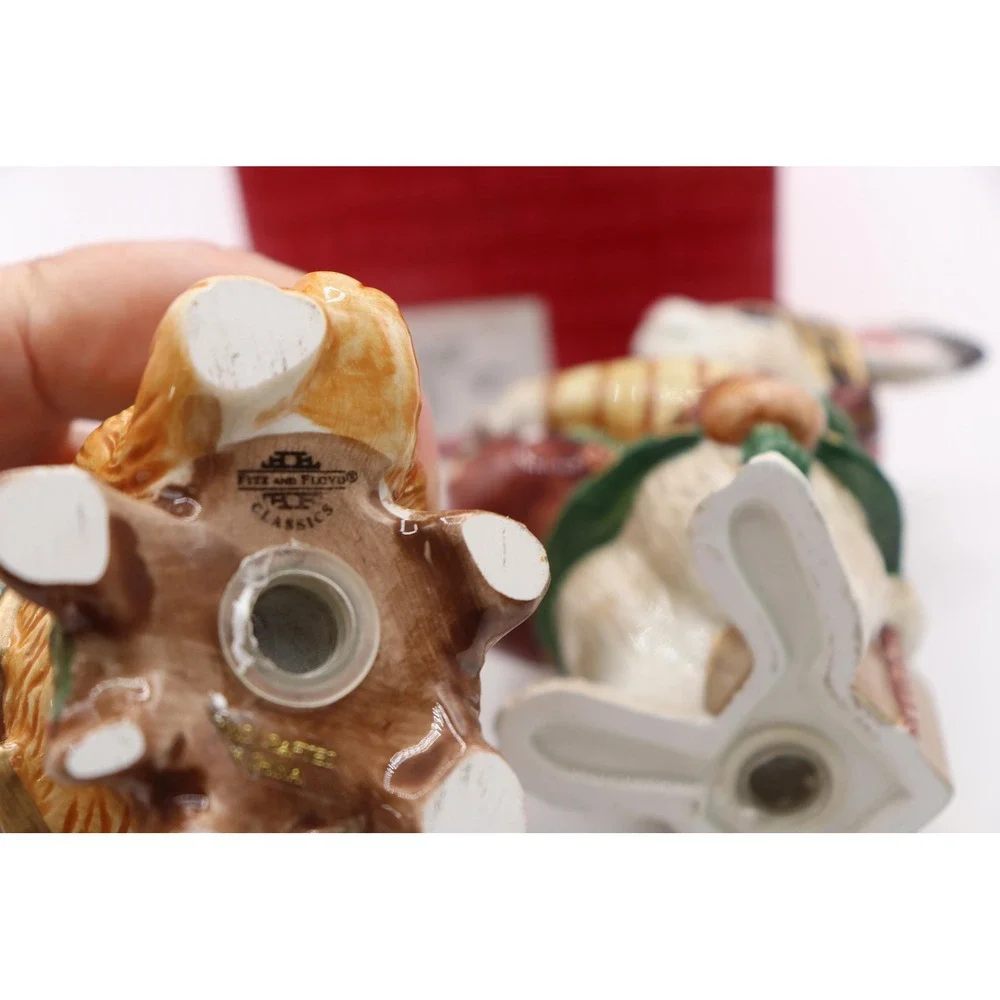 Vintage Fitz & Floyd Christmas Lodge S/P Shakers Original Box *See Description*